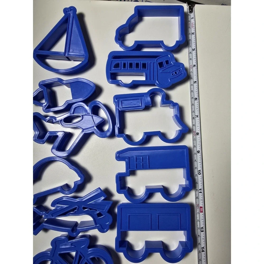 Planes Trains Automobiles Bike Boat Rocket Copter Cookie Cutter Set of 11  2